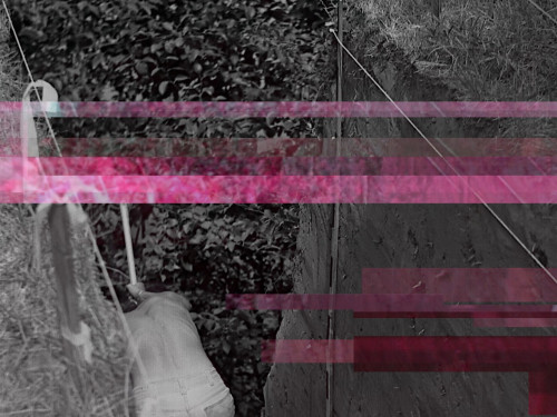 Basque geoarchaeolgist in a geologic trench